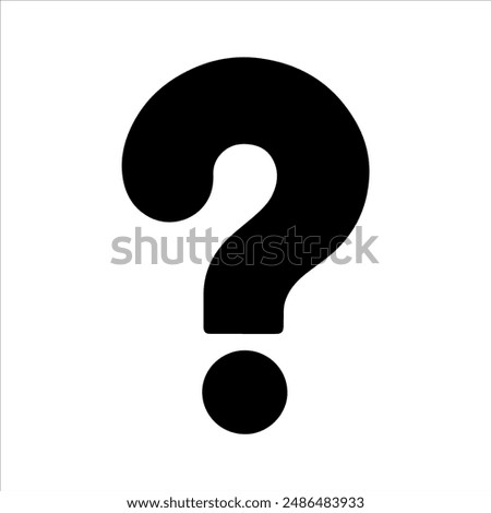 Question mark vector silhouette on white background. Question mark icon sign illustration design.