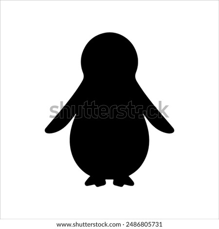 Cute penguin silhouette on white background. Penguin icon sign vector illustration design.