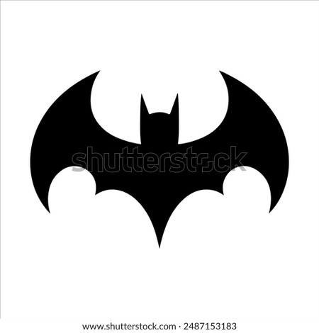 Bat animal silhouette on white background. Bat icon sign vector illustration design.