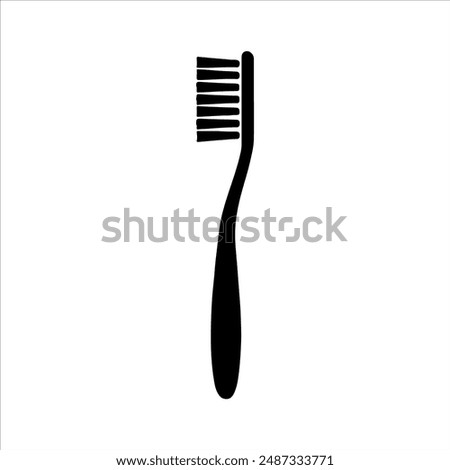 Toothbrush vector silhouette on white background. Toothbrush icon sign vector illustration design.