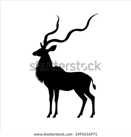 Kudu silhouette on white background. Kudu icon vector sign illustration design.