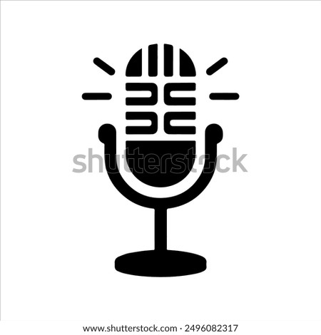 Mic vector silhouette on white background. Mic icon sign illustration design.