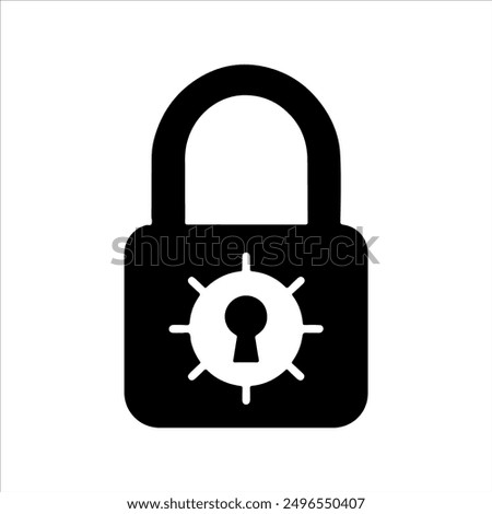 Closed padlock with keyhole silhouette on white background. Padlock icon vector sign illustration design.