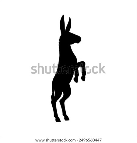 Donkey feet up silhouette on white background. Donkey icon sign vector illustration design.
