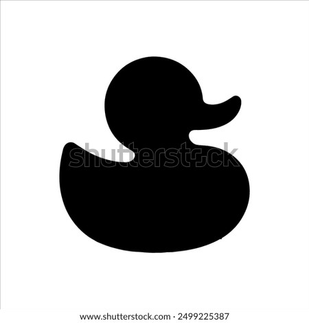 Rubber duck vector silhouette on white background. Rubber duck icon sign illustration design.