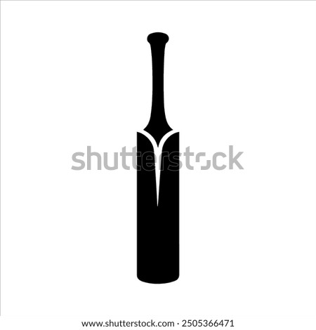 Black cricket bat icon silhouette vector illustration design on white background.