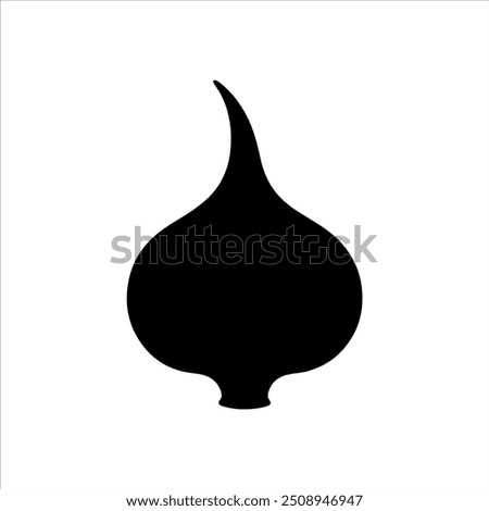 Black garlic silhouette vector illustration design on white background.