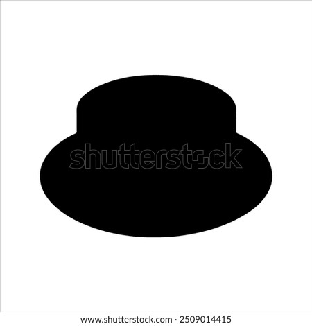 Black boater hat silhouette vector illustration design on white background.