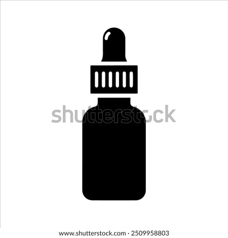 Dropper bottle icon silhouette vector illustration design on white background.