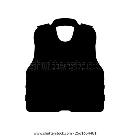 Bullet proof vest silhouette icon illustration design on white background.