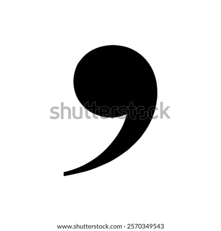 Apostrophe icon silhouette vector illustration design on white background.