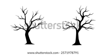 Similar – Image, Stock Photo Two dead trees by a muddy lake shore