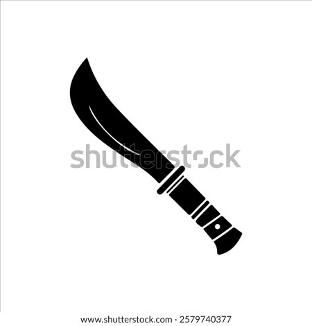 Knife machete vector icon silhouette illustration design on white background.