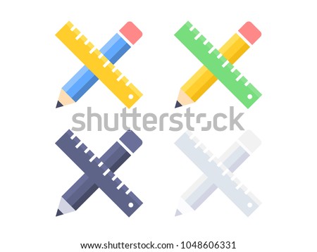 Crossed pencil and ruler icon