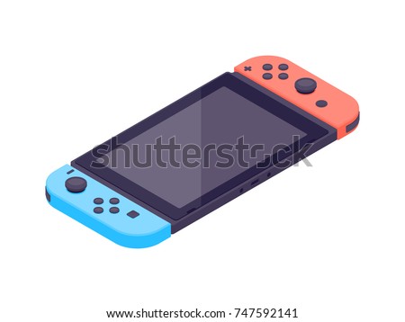 Video game console. Isometric gamepad vector illustration