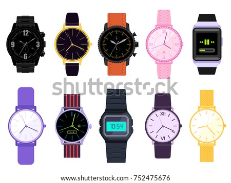Vector Set of men's and women's watches. Watches collection isolated on white background 商業照片 © 