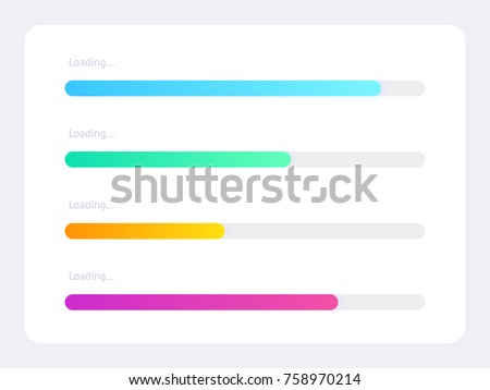 Progress upload indicator bar. Vector process indicator