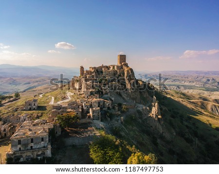 Similar – Image, Stock Photo Country landscape in Basilicata, Italy, at summer