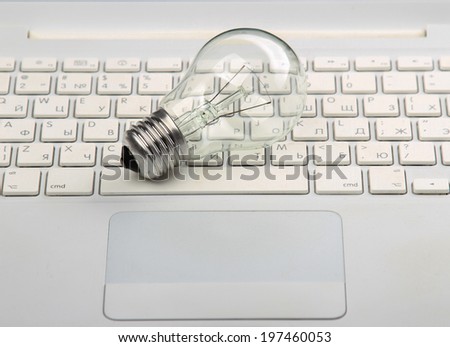 Light bulb and computer keyboard