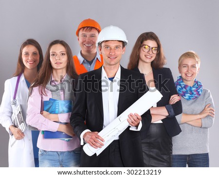 Portrait of smiling people with various occupations
