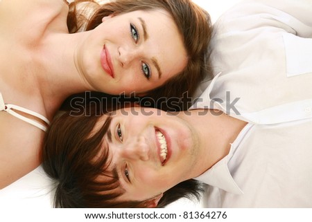 portrait of crying beauty young love couple