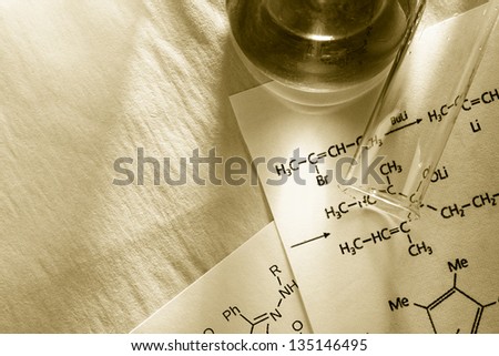 Chemistry with reaction formula in toning
