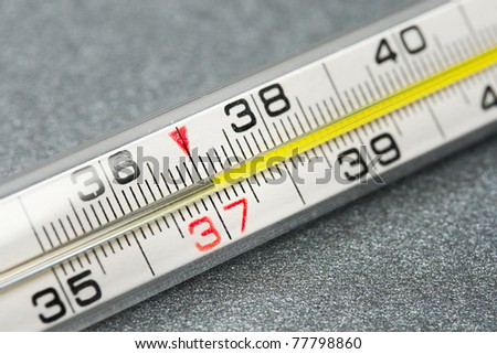 Thermometer isolated on the grey background