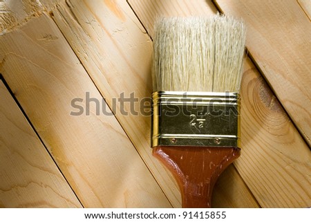 Brush on a wooden background
