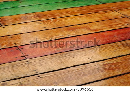 colorful wooden flooring made as a floor for a restaurant
