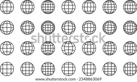 Monochrome earth-like vector illustration set
