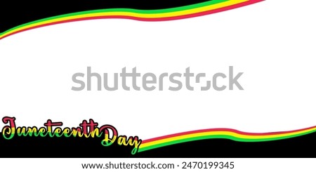 Juneteenth Day background, with white background and black, red, yellow, green ornament colours