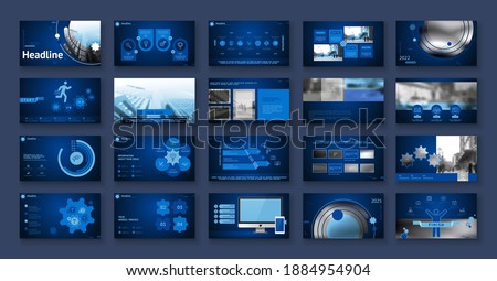 Design geometric icons business presentation, template infographic elements on blue background. New technologies. Use in flyers and SEO-marketing, webinar pages, website, banner, annual report.Vector
