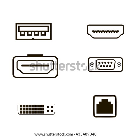computer port icon. computer port sign