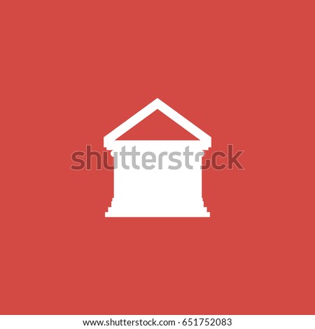 parthenon icon. sign design. red background