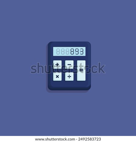 calculator vector icon on blue background. calculator vector illustration.