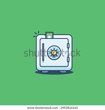 Money vault vector design. Safe Icon Vector Illustration. Suitable for Diagrams, Book Illustration, Game Asset, And Other Graphic Related Assets