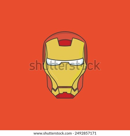 ironman suit helmet vector art. 