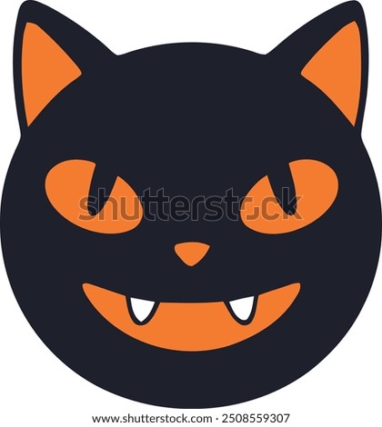 Halloween-themed emoji face vector Illustraton