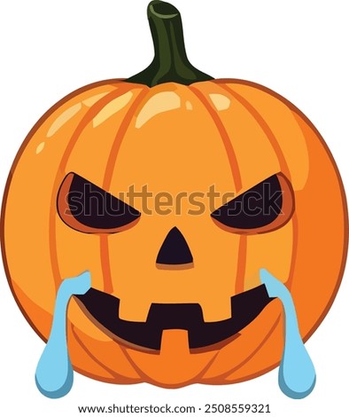 Halloween-themed emoji face vector Illustraton