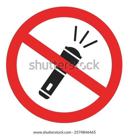 Isolated Illustration No Flashlight Prohibition Sign