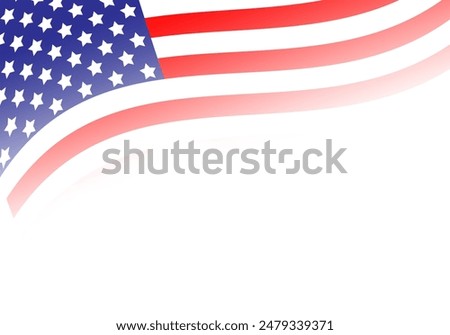 United States Independence Day flag stickers on top gradient transparent background, PNG Vector illustration.