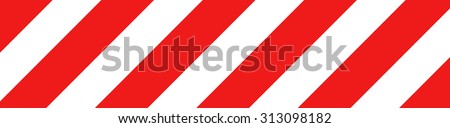 Red and white striped road warning post