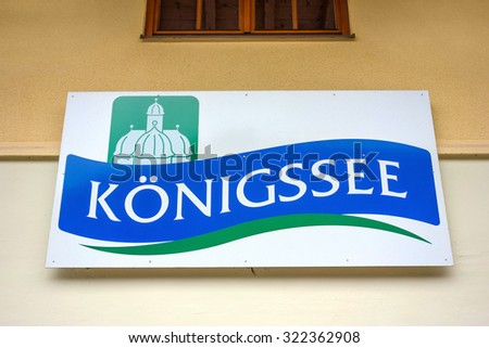 Schoenau am Koenigssee, Germany - December 29, 2013: Logo of the tourism region of Koenigssee