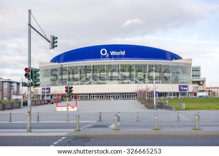 Berlin, Germany - October 26,2013: View of the o2 world arena, an indoor arena fpr sports and music events.