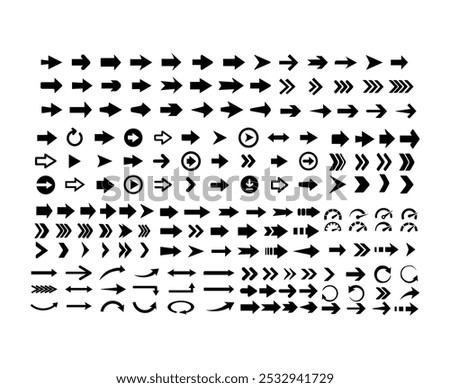 Arrows big black set icons . Arrow vector collection isolated on white background. Arrow. Cursor. Modern simple arrows. Vector illustration eps