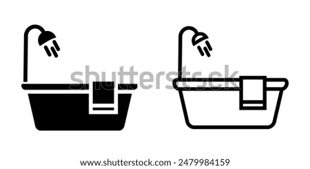 Bathtub icon on white background