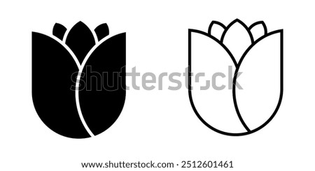 Tulip icon on white background