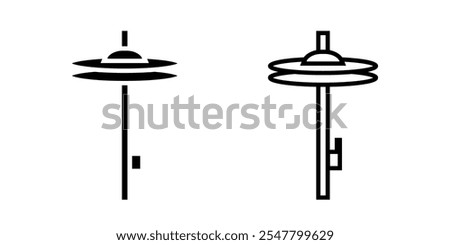 Cymbals set icon on white background