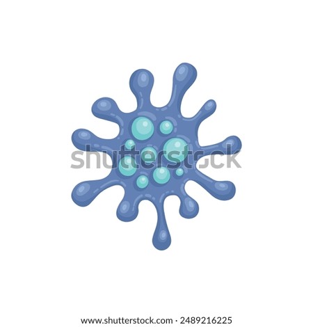 Cartoon bacteria mascot. Virus character, bacterias with funny face. Color microbe and disease virus isolated vector illustration. Monster creature organism, bacteria and microbe