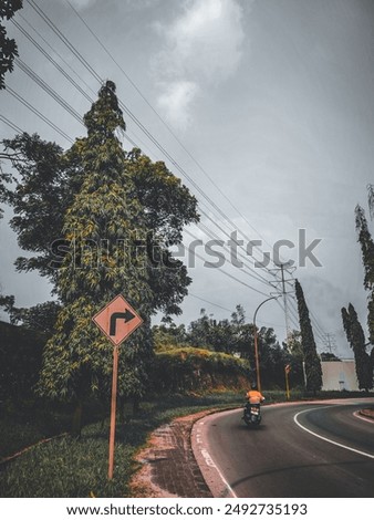 Similar – Image, Stock Photo Careful, sharp bend!